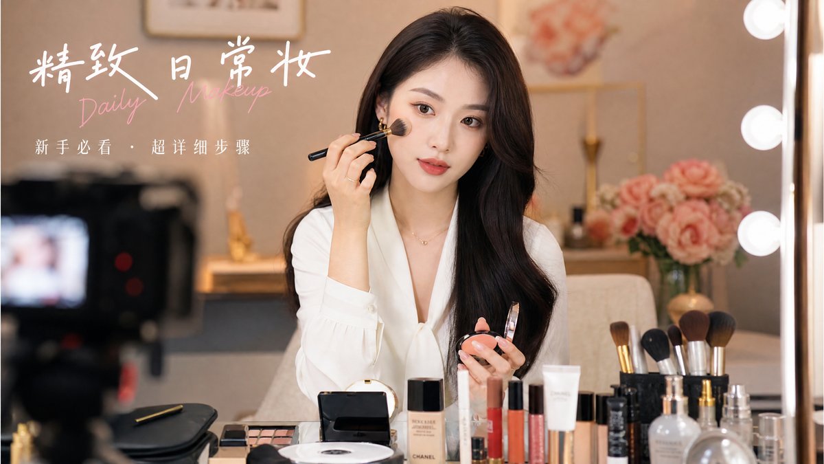 偷拍精致妆容视频演示教程